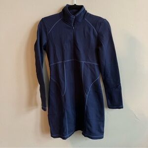 Athletic Cassidy Ponte knit 1/4 zip long sleeve navy blue dress size small